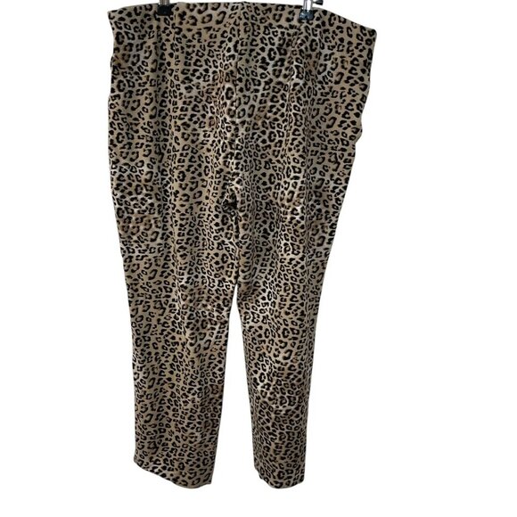 Chicos Crop Pants Sz 3 US 16 Animal Print Cotton Stretch Slimming Elastic - Picture 5 of 6